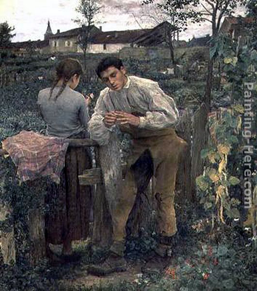 Rural Love painting - Jules Bastien-Lepage Rural Love art painting